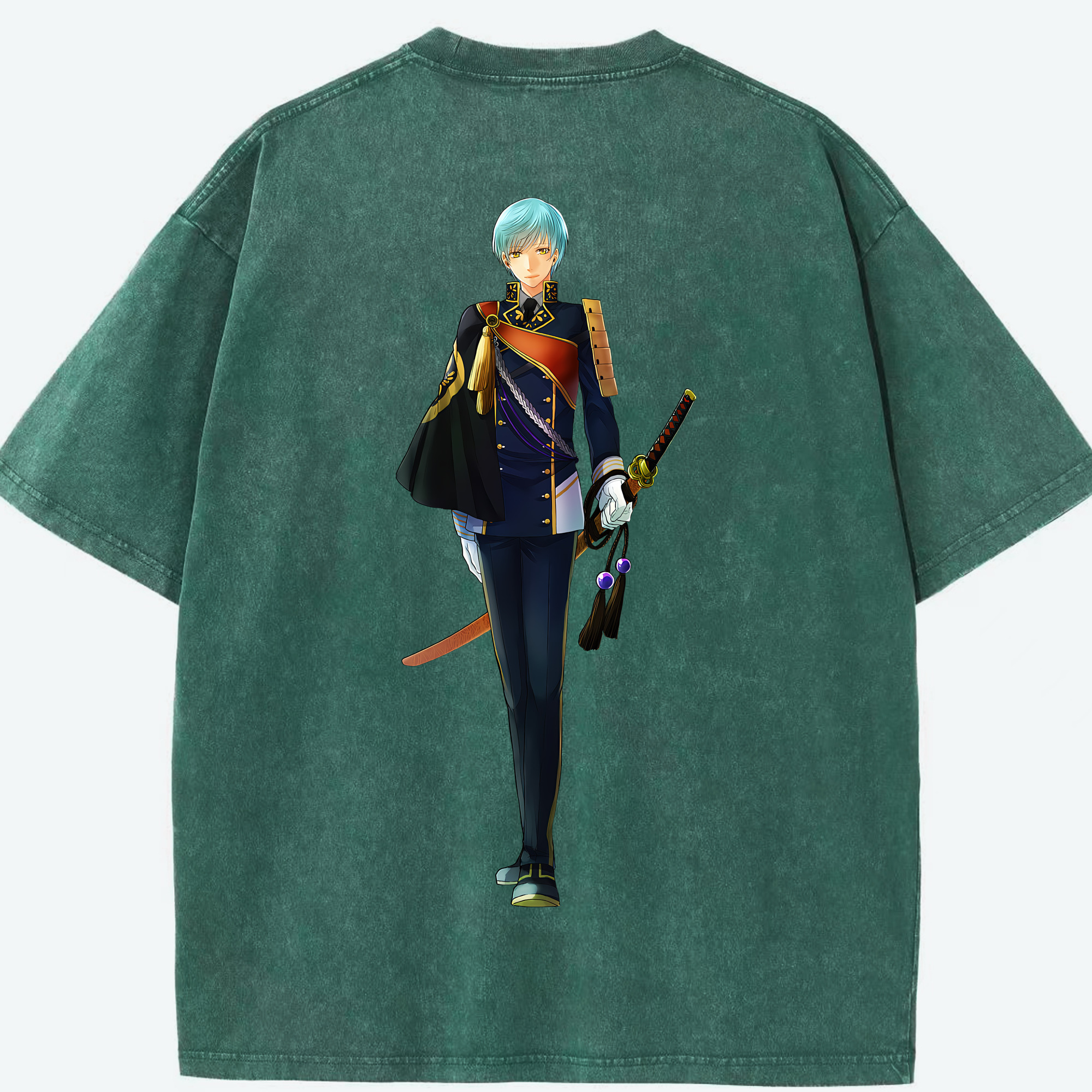 （画像用） 刀剣乱舞 Touken Ranbu 綿100% ヴィンテージ風 半袖Tシャツ（背面プリント）